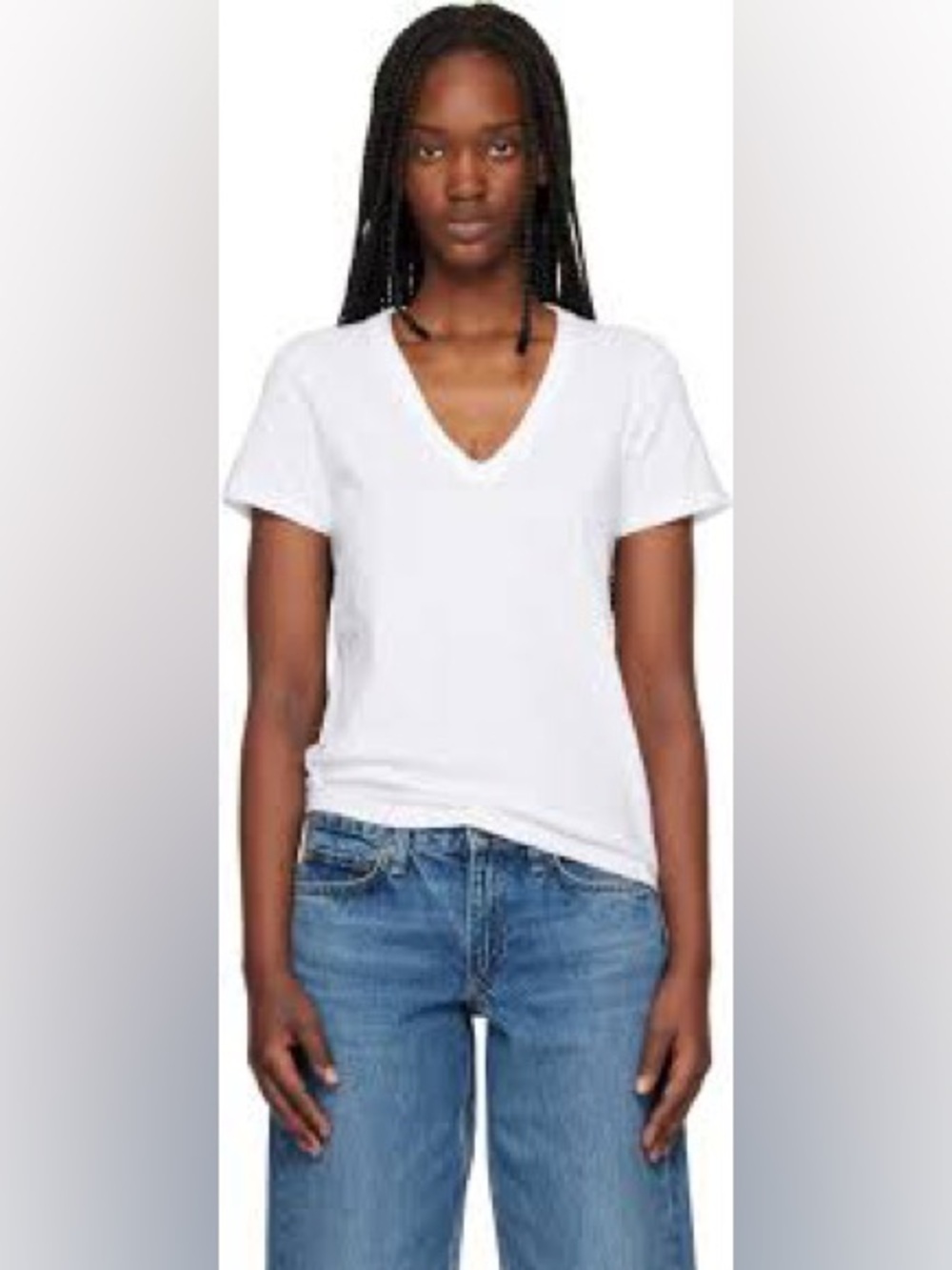 61. rag & bone • White V-Neck Short Sleeve Tee